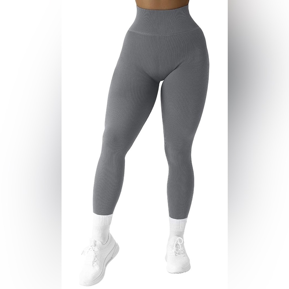 SUUKSESS Ribbed Seamless Leggings - Size Small | Color: Grey